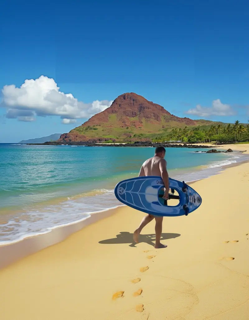 West Maui shoreline with palm trees and calm ocean
