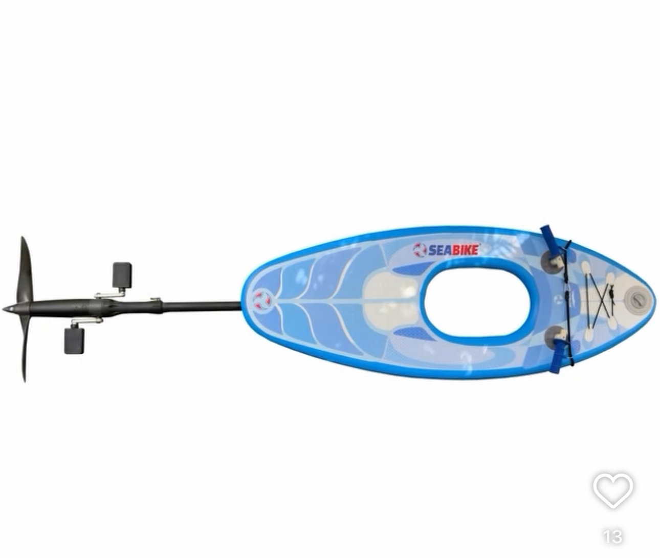 Top view of blue sea board on crystal clear Maui waters