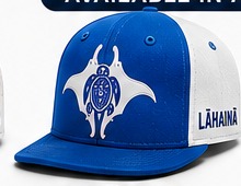 Lāhainā Strong matching flat bill cap in Blue / White