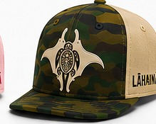 Lāhainā Strong matching flat bill cap in Green Camo / Tan
