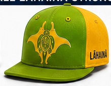 Lāhainā Strong matching flat bill cap in Green / Yellow