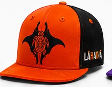 Lāhainā Strong matching flat bill cap in Hunting Orange / Black