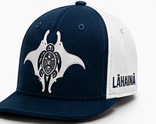 Lāhainā Strong matching flat bill cap in Navy / White