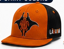 Lāhainā Strong matching flat bill cap in Orange / Black