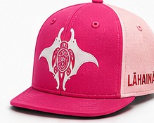 Lāhainā Strong matching flat bill cap in Pink / Light Pink