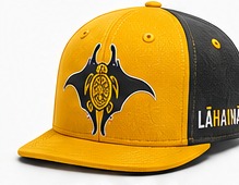 Lāhainā Strong matching flat bill cap in Yellow / Gray