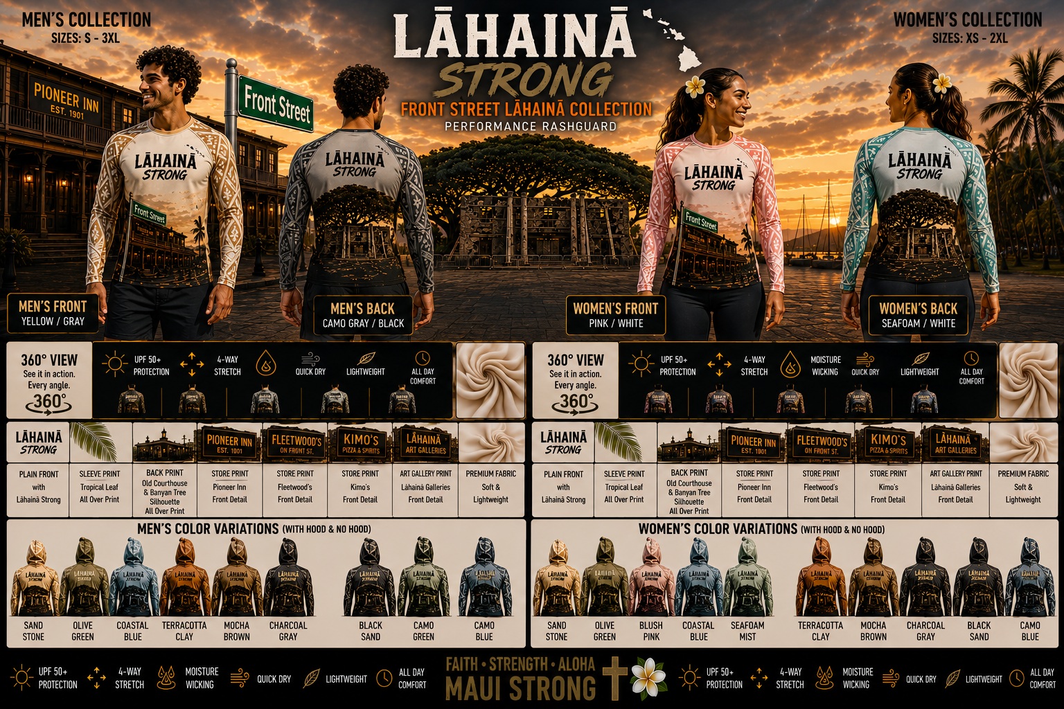 Front Street Lāhainā collection board — every approved colorway