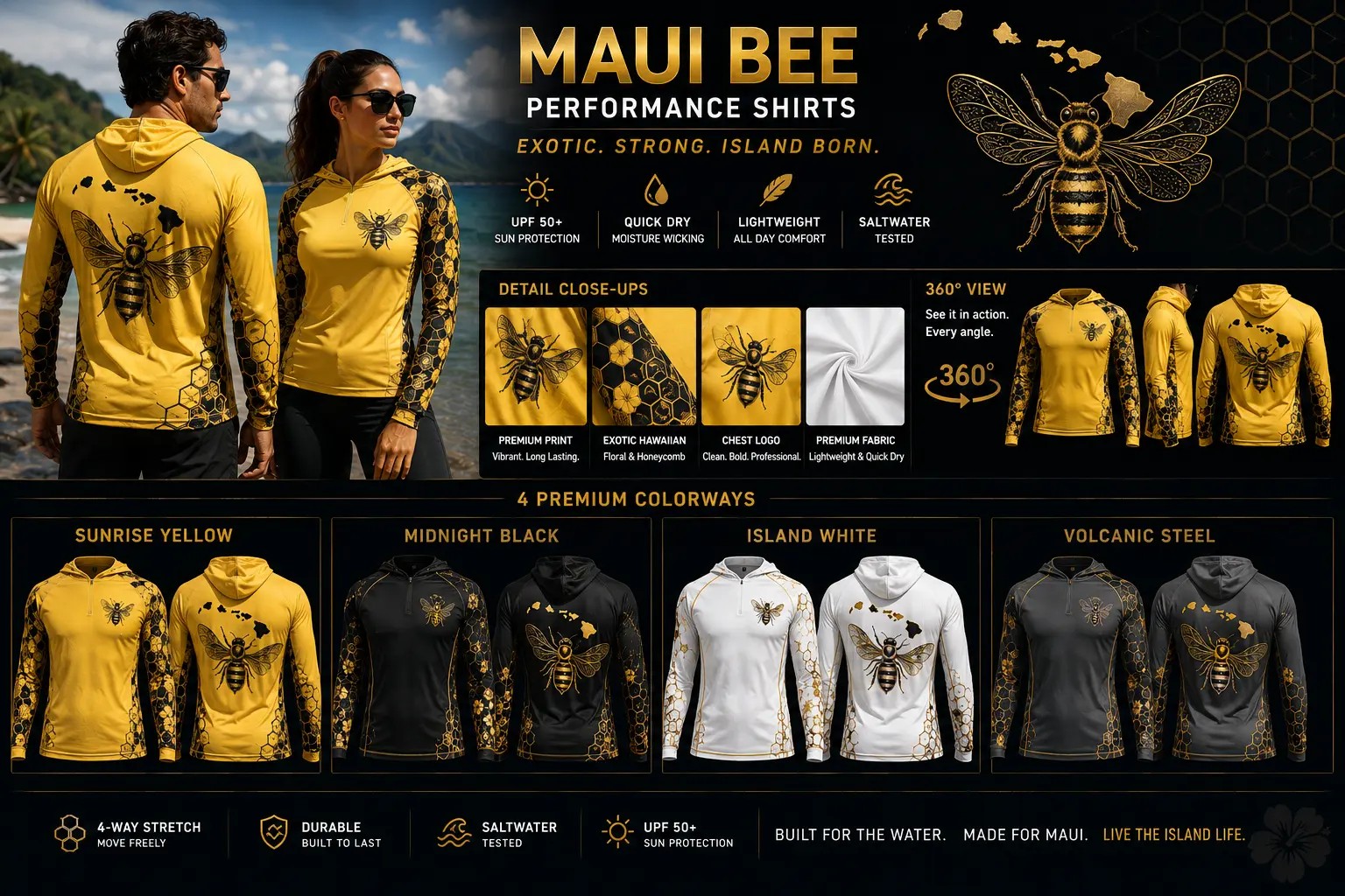 Maui Bee collection board — every approved colorway
