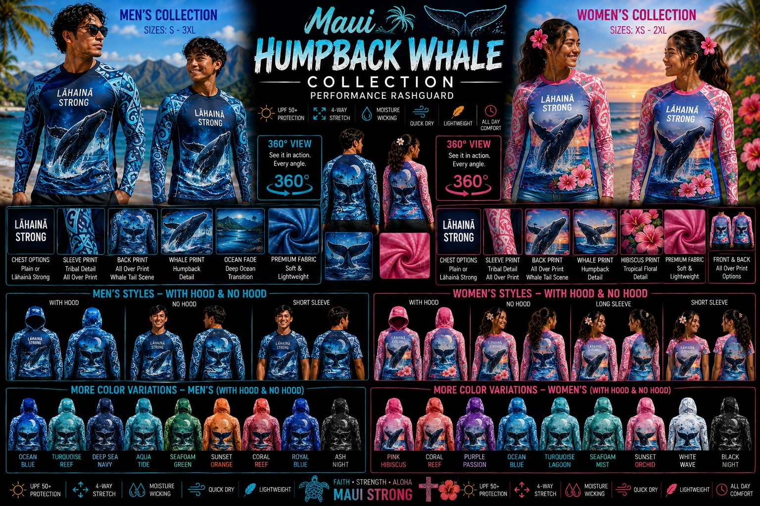 Maui Humpback Whale collection board — every approved colorway