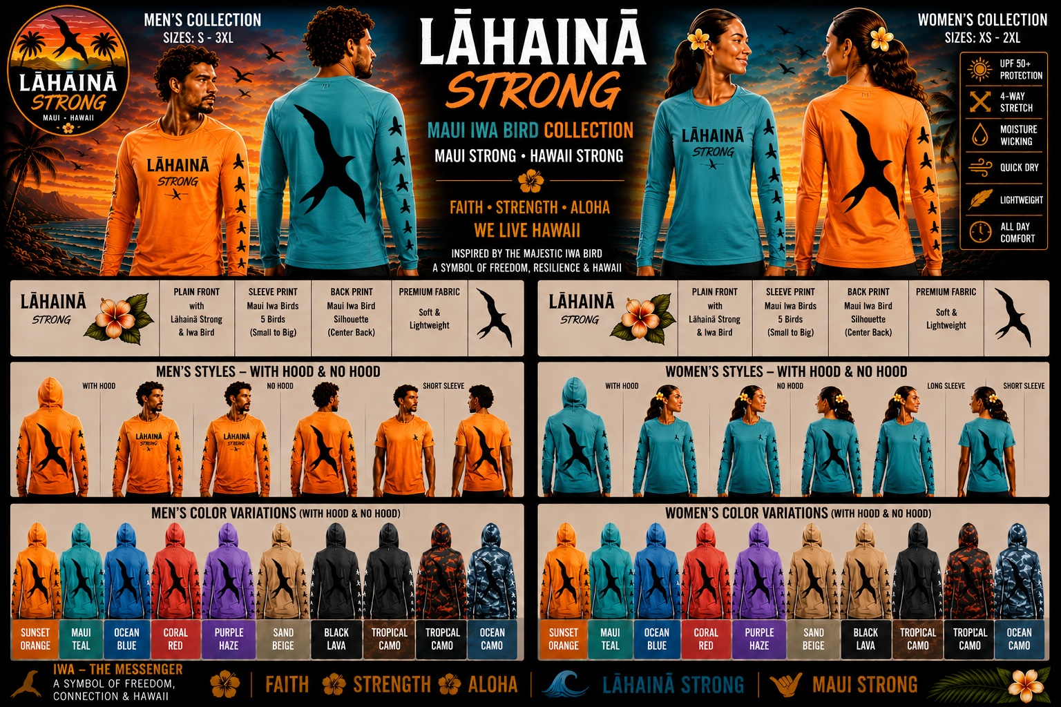 Maui Iwa Bird Collection collection board — every approved colorway