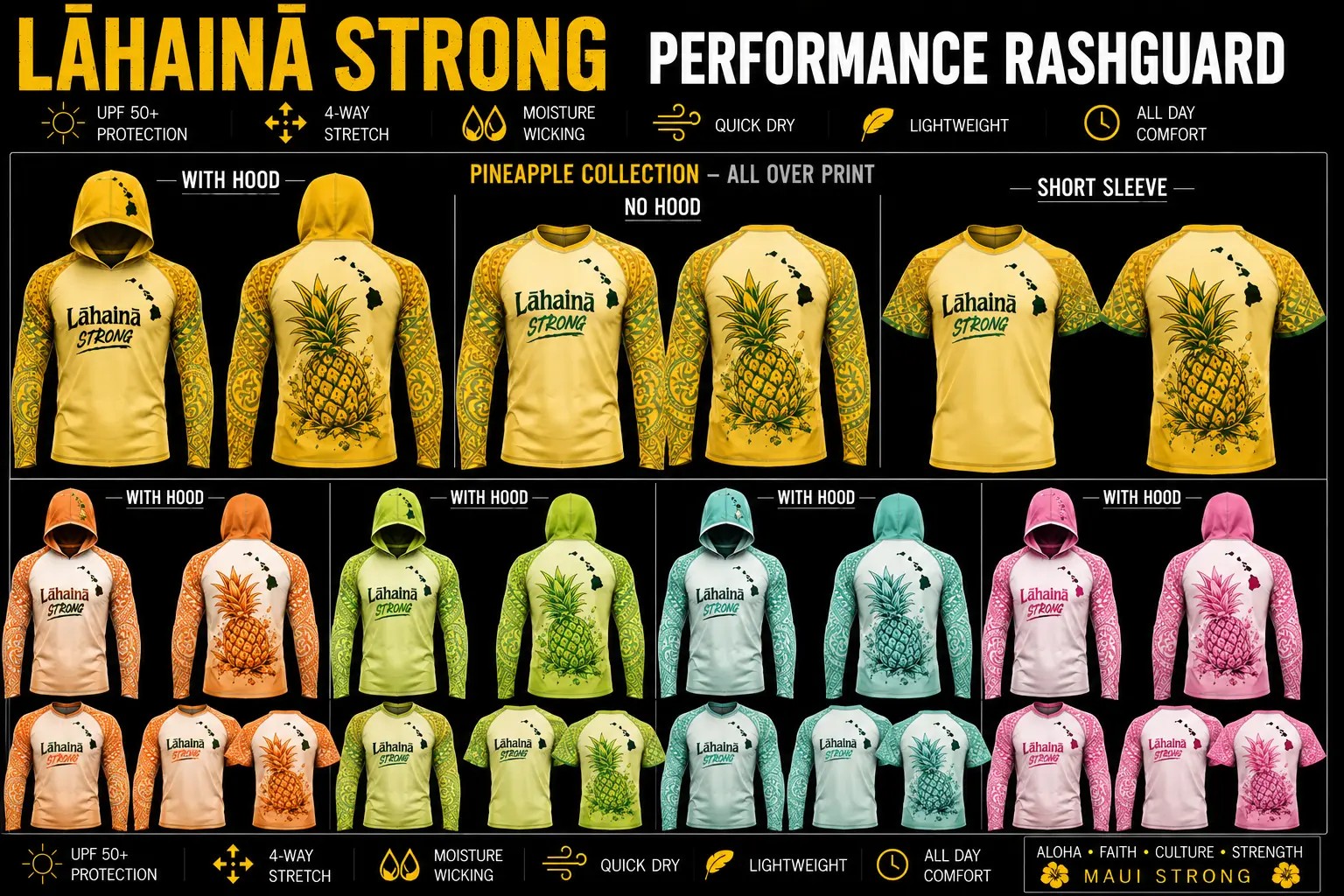 Pineapple collection board — every approved colorway
