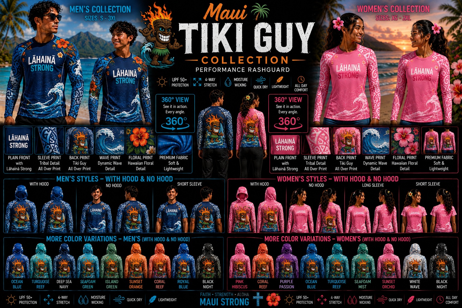 Tiki Guy collection board — every approved colorway