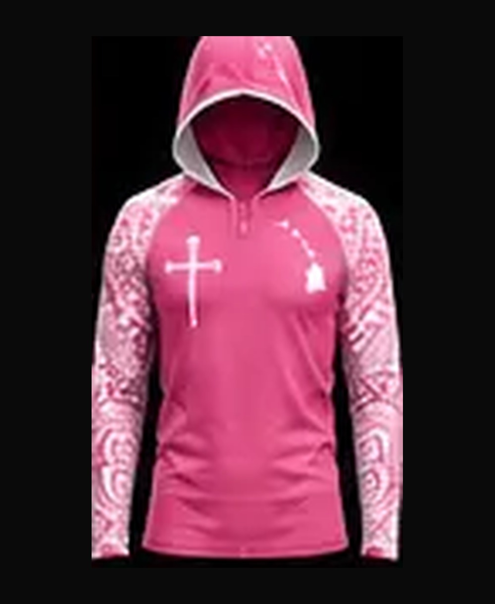 Faith — White / Pink rashguard — front view on ghost mannequin