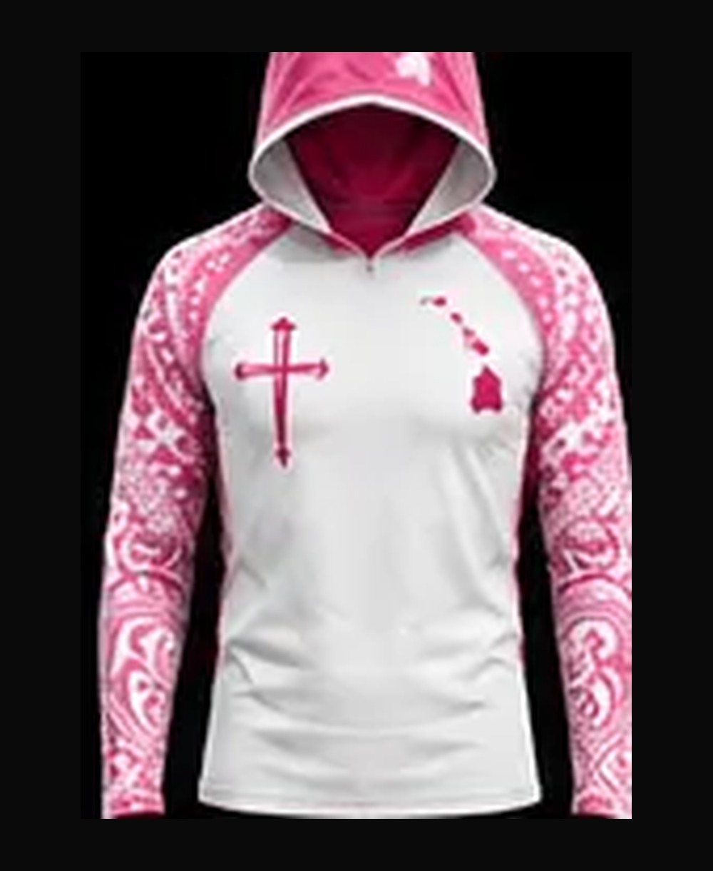 Faith — Pink / White rashguard — front view on ghost mannequin