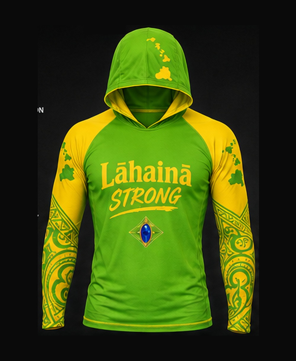 Bright Green / Yellow rashguard — front view on ghost mannequin
