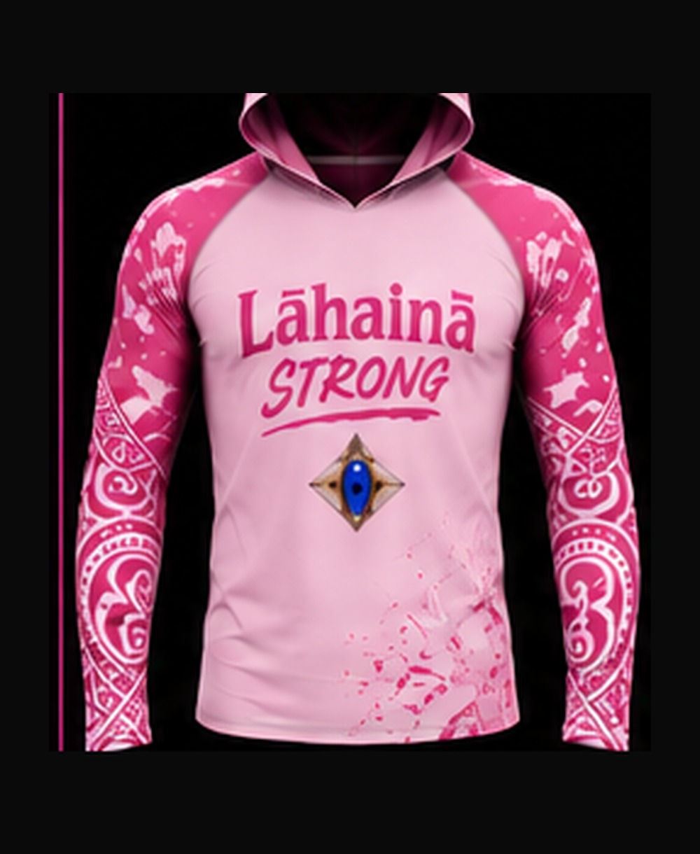 Light Pink / Hot Pink rashguard — front view on ghost mannequin