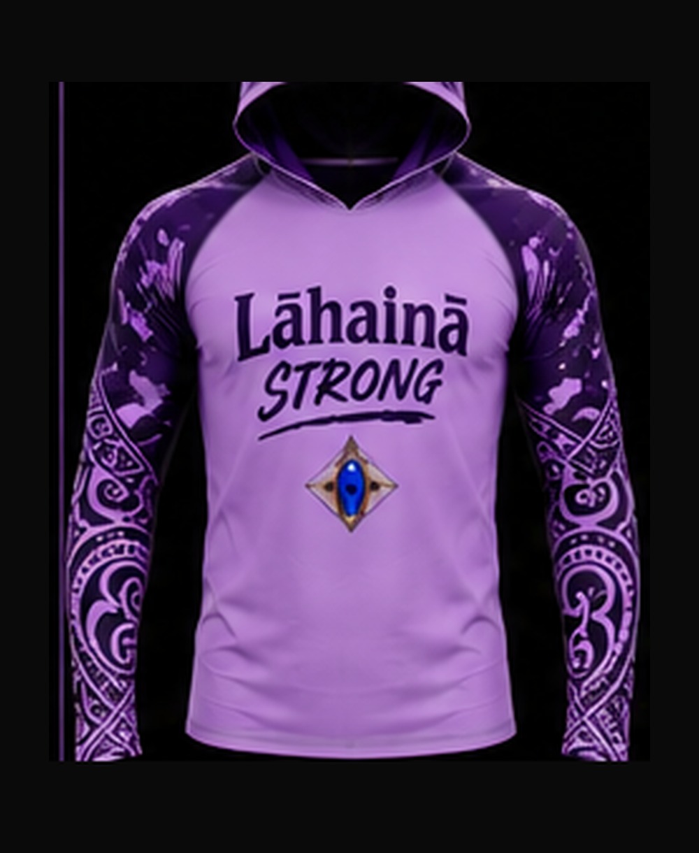 Light Purple / Deep Purple rashguard — front view on ghost mannequin