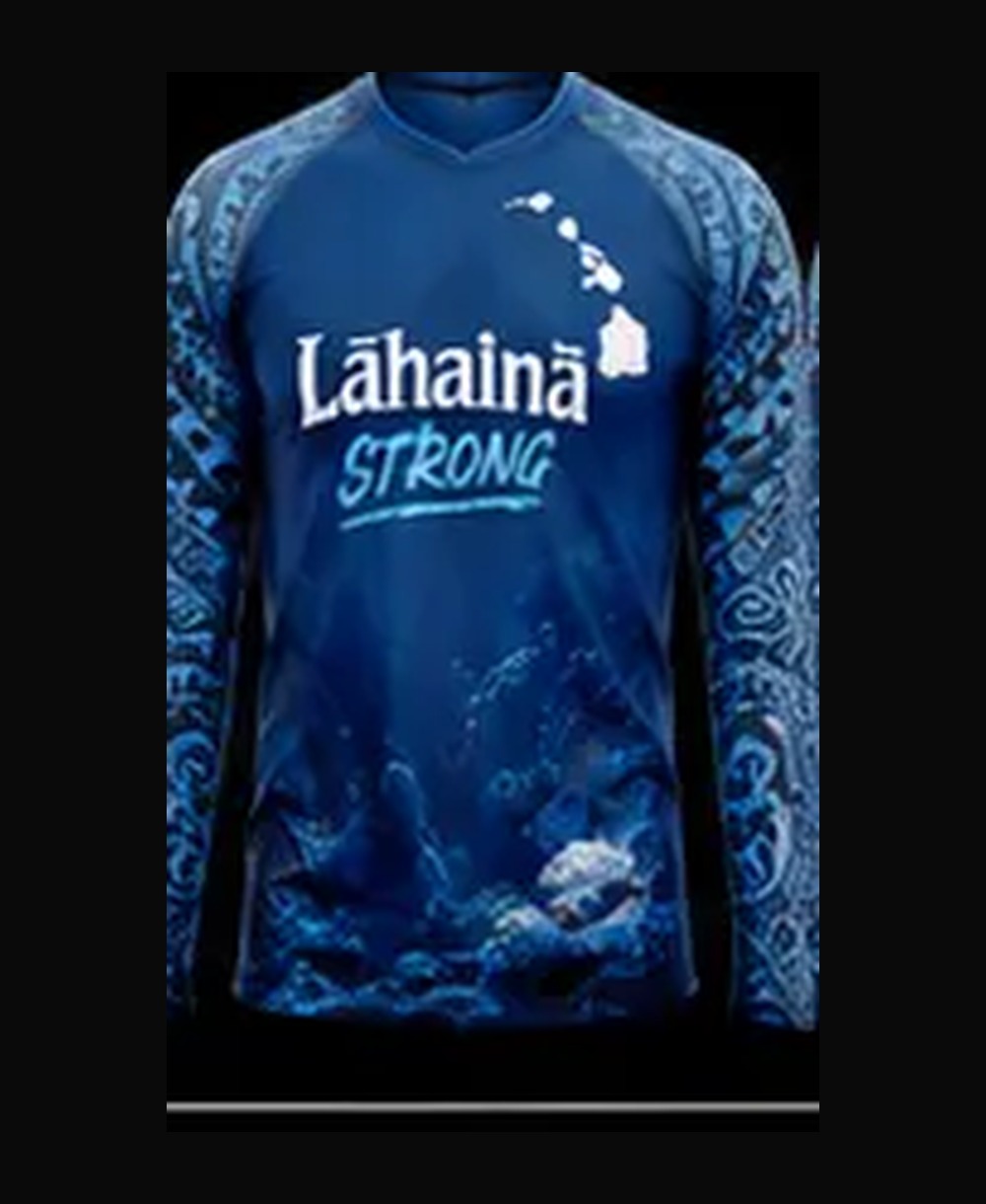 Octopus — Royal Blue rashguard — front view on ghost mannequin