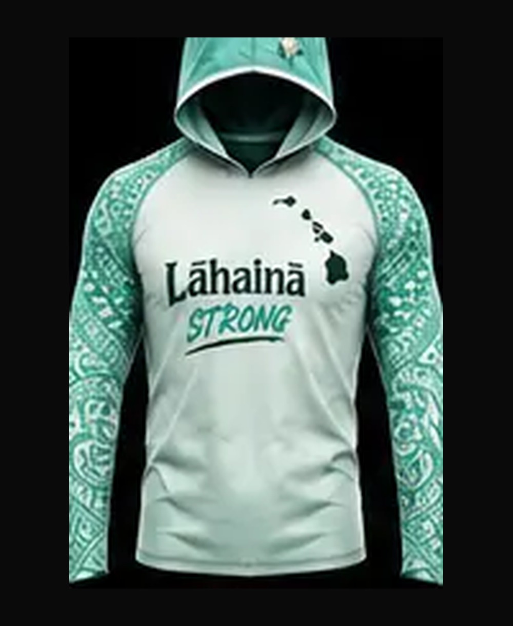 Pineapple — White / Mint rashguard — front view on ghost mannequin