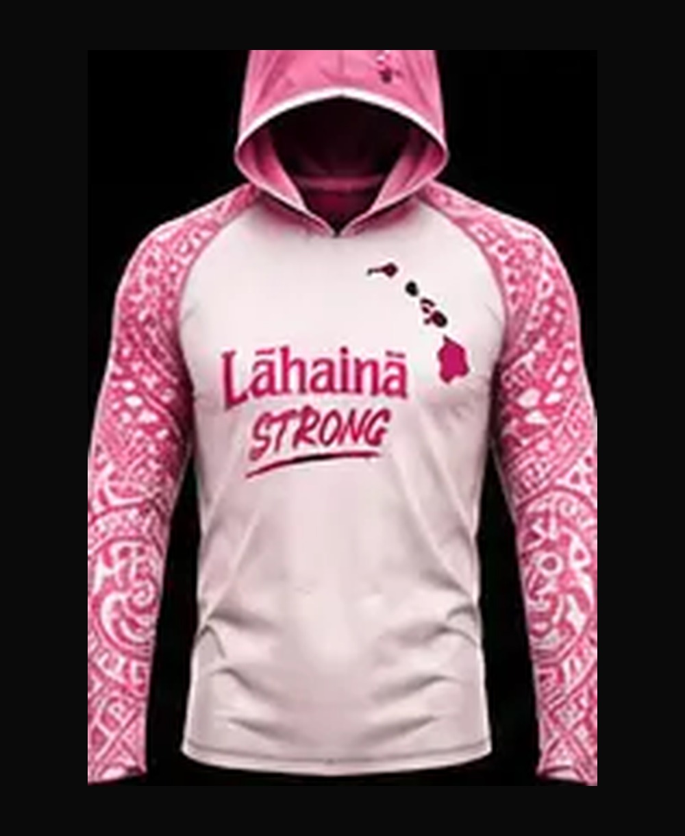 Pineapple — White / Blossom Pink rashguard — front view on ghost mannequin