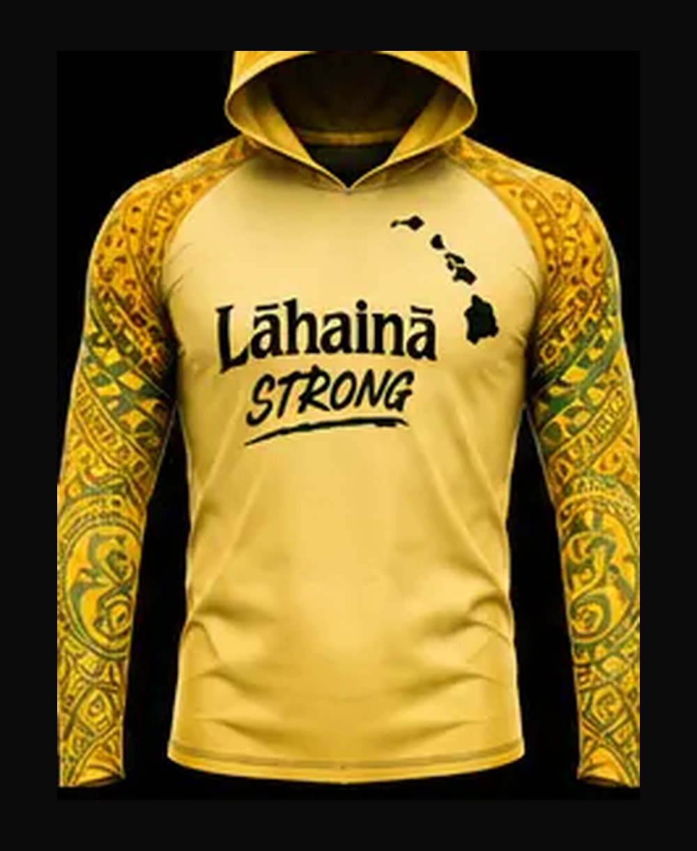 Pineapple — Sun Yellow / Gold rashguard — front view on ghost mannequin