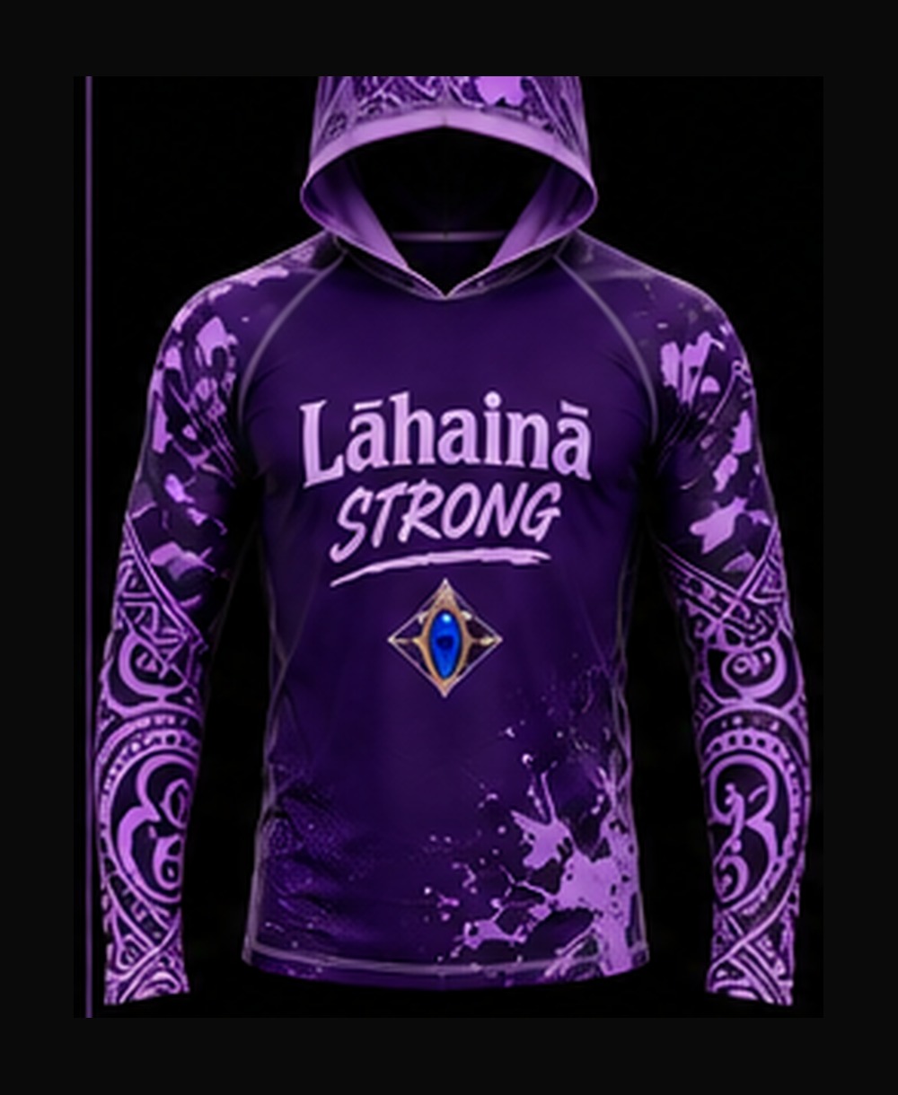 Deep Purple / Light Purple rashguard — front view on ghost mannequin