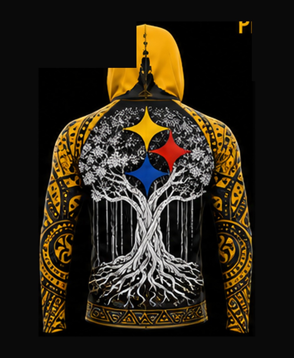 Black / Steel Gold rashguard — back view on ghost mannequin