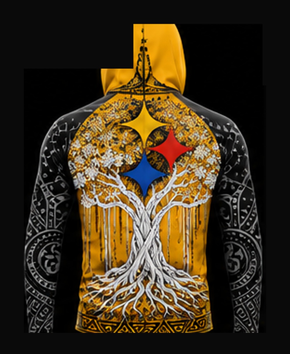 Steel Gold / Black — Reverse Design rashguard — back view on ghost mannequin