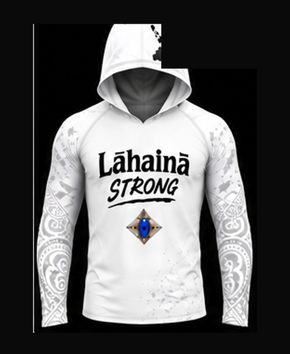 White / White — Reverse Design rashguard — front view on ghost mannequin