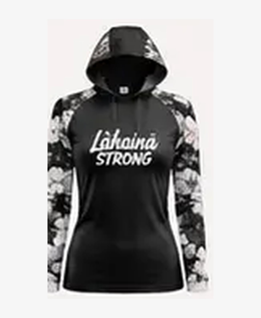 Women's Floral — Black / White rashguard — front view on ghost mannequin