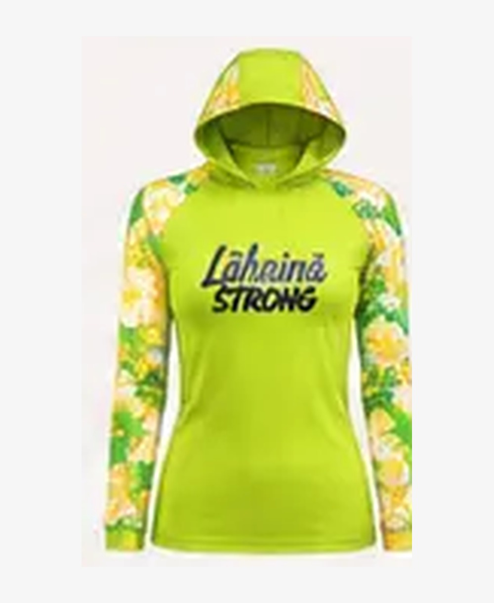 Women's Floral — Bright Green / Yellow rashguard — front view on ghost mannequin