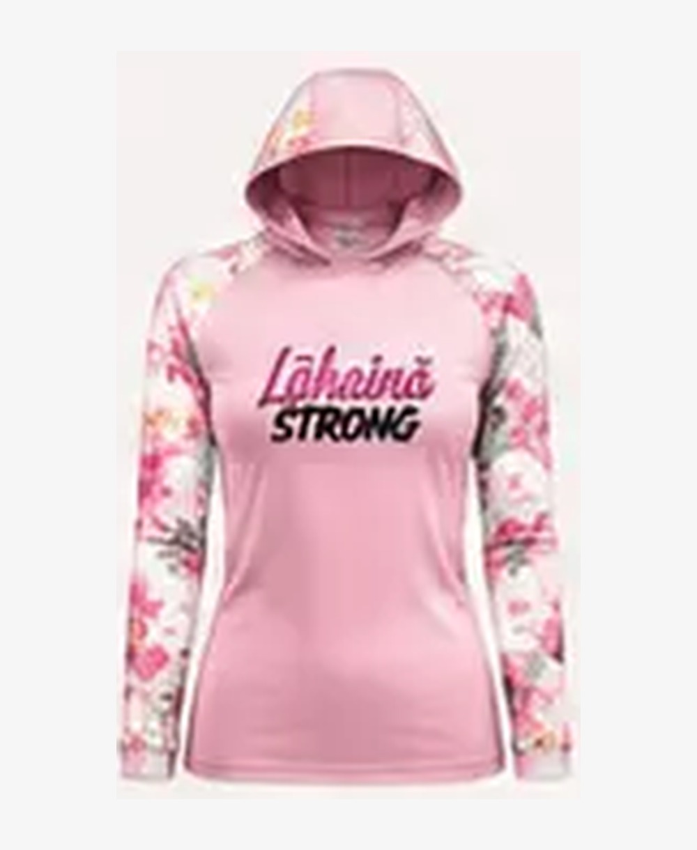 Women's Floral — Pink / Light Pink rashguard — front view on ghost mannequin