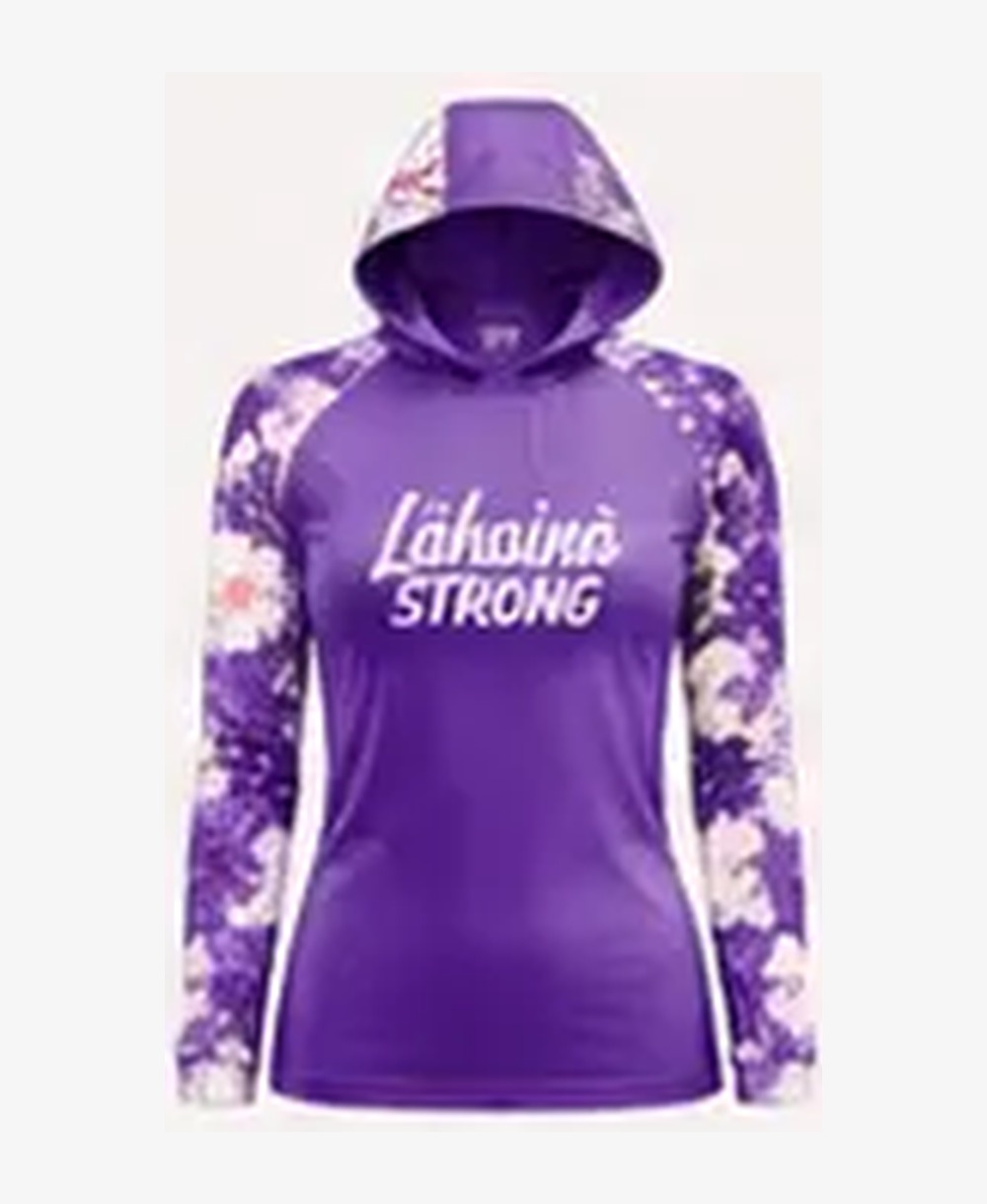 Women's Floral — Purple / Light Purple rashguard — front view on ghost mannequin
