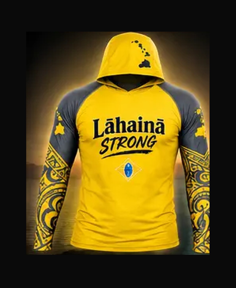 Sun Yellow / Storm Gray rashguard — front view on ghost mannequin