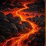 Volcano — Lava on Black (Men's) — Lava detail