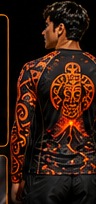 Volcano — Lava on Black (Men's) — On body view