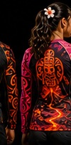 Volcano — Pink Hibiscus (Women's) — On body view